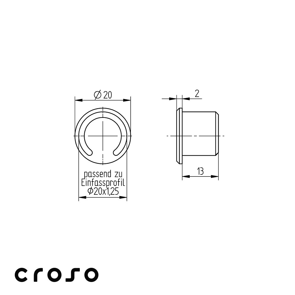 Einfassprofil Ø20x1