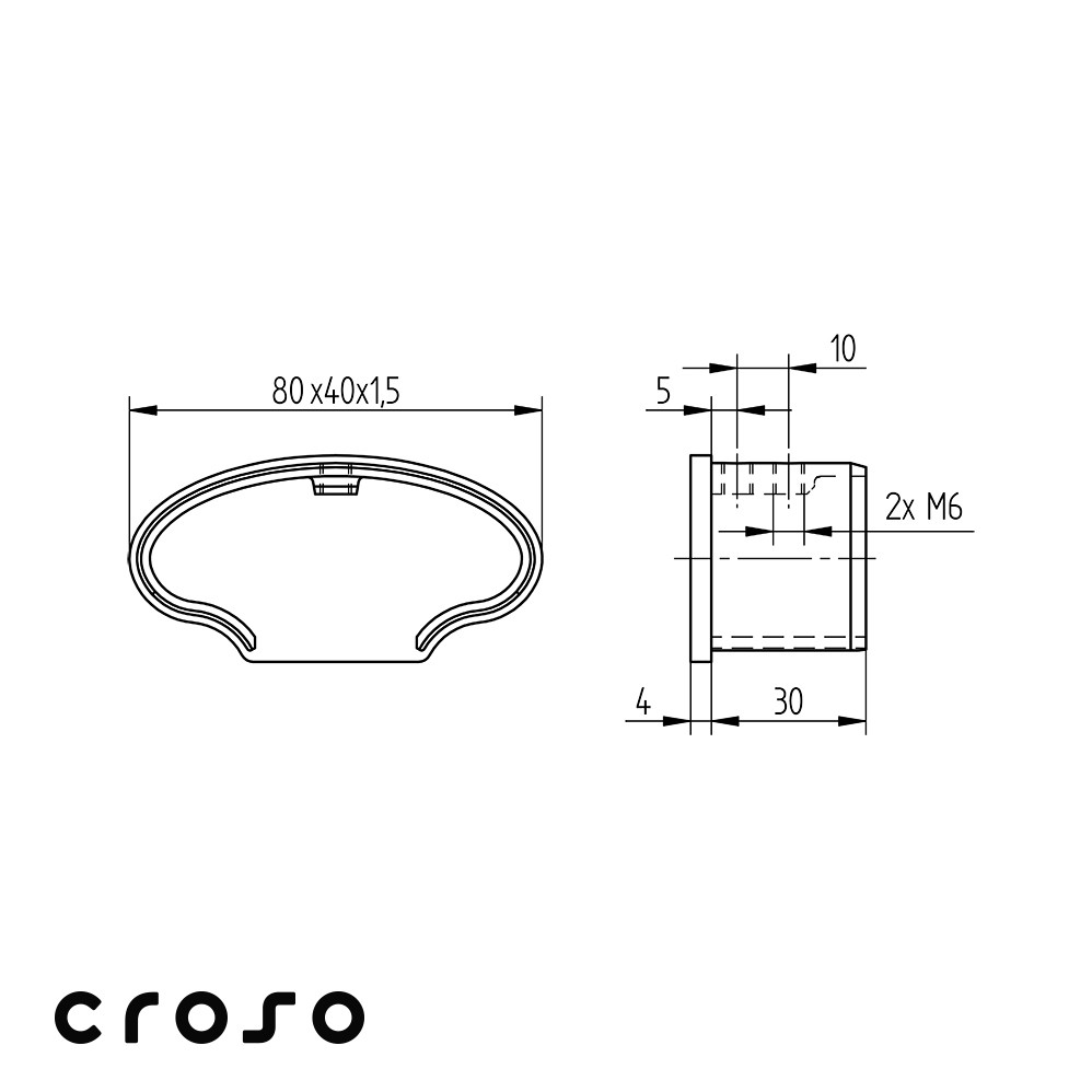 Nutrohr oval 80x40mm