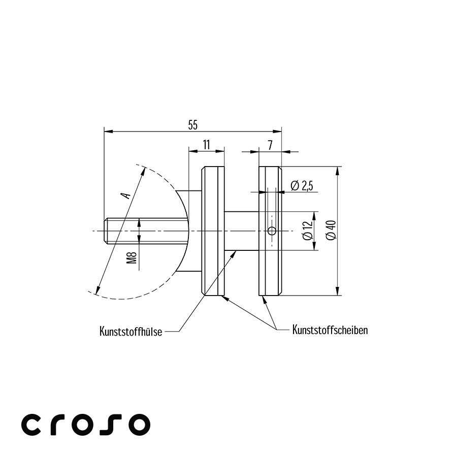 Punkthalter | Maße: Ø 40 mm