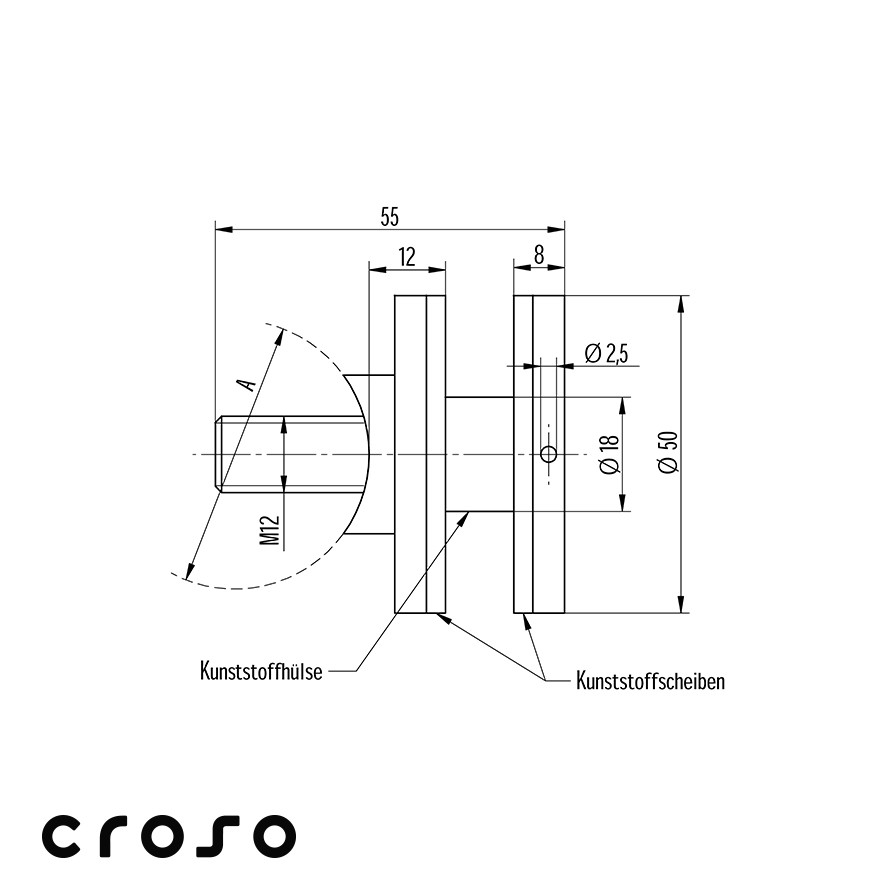 Punkthalter | Maße: Ø 50 mm