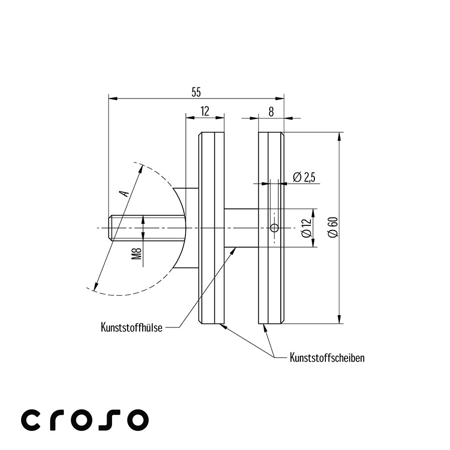 Punkthalter | Maße: Ø 60 mm